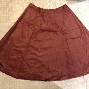 Burgundy A-line Skirt